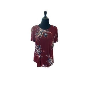 Maurices large short sleeve floral print shirt new with tags